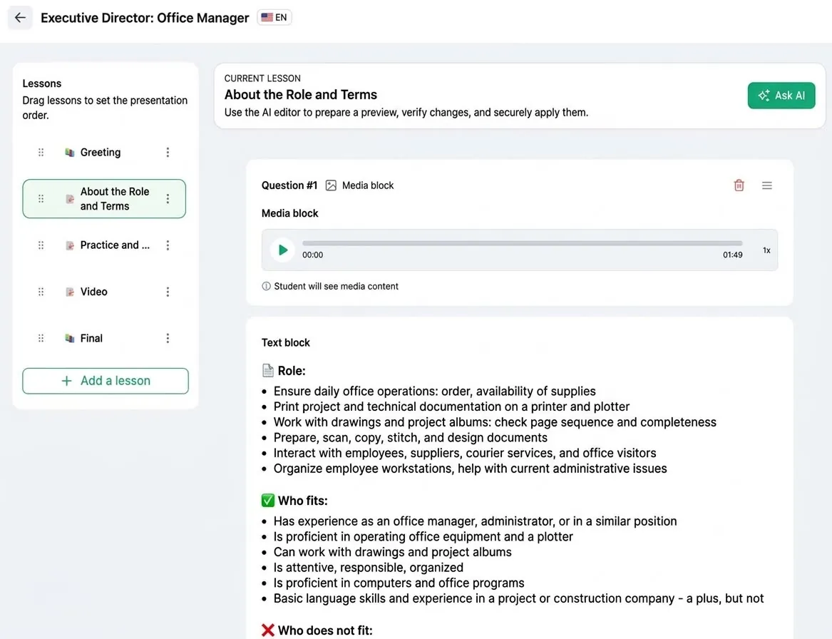 Vacancy job preview
